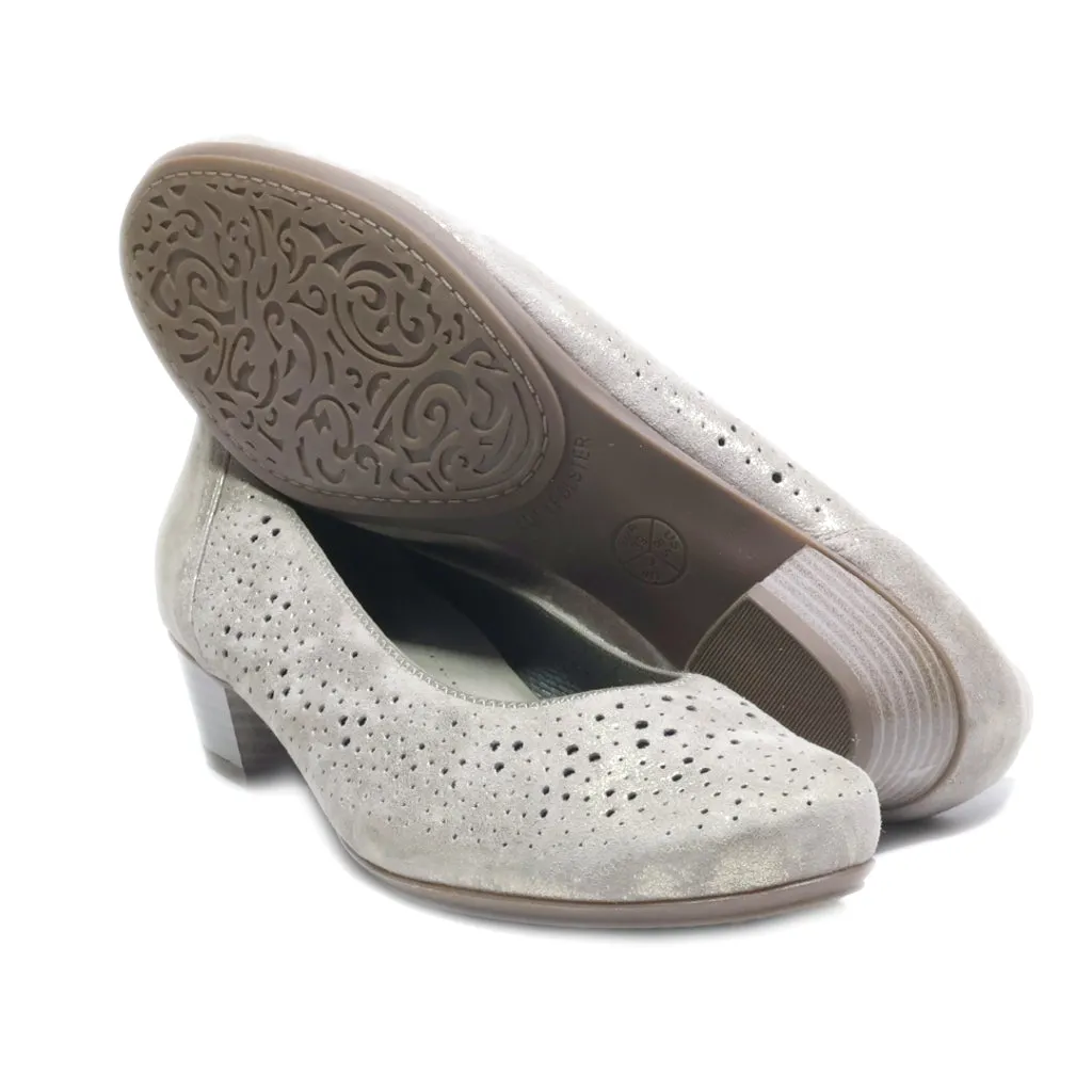 Ara Mid-Heel Shoes Suede Grey Colour For Women