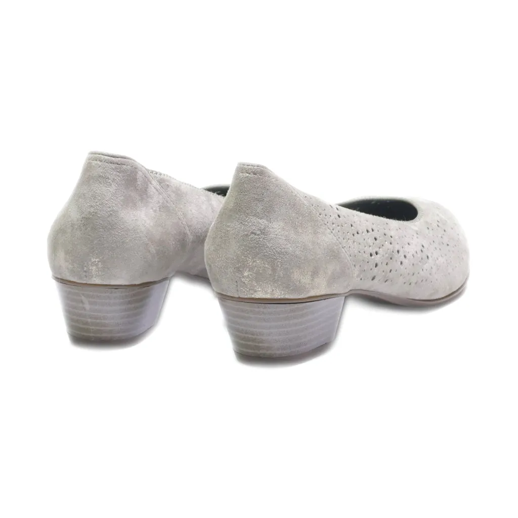 Ara Mid-Heel Shoes Suede Grey Colour For Women