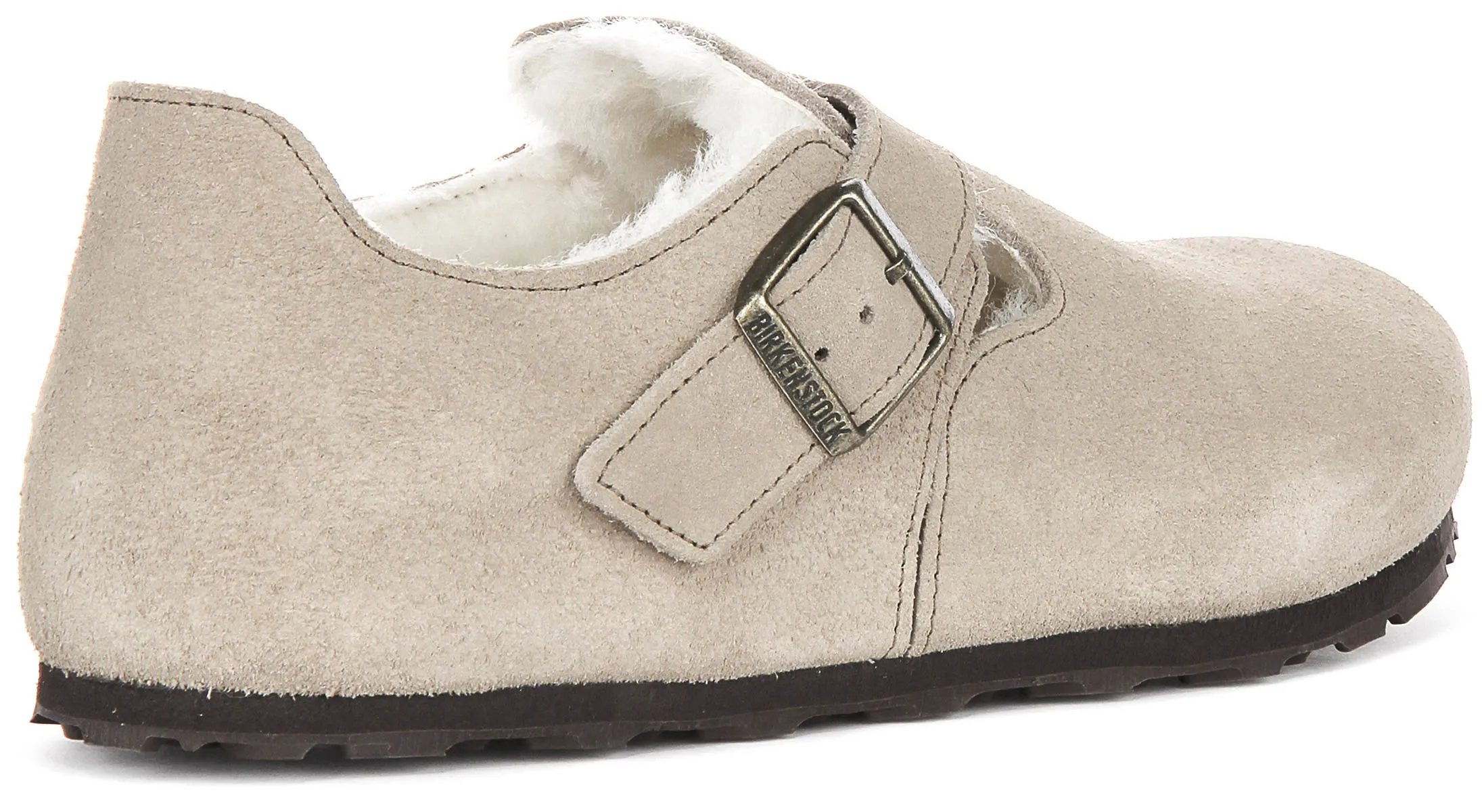 Birkenstock London Shearling In Taupe | Regular Fit