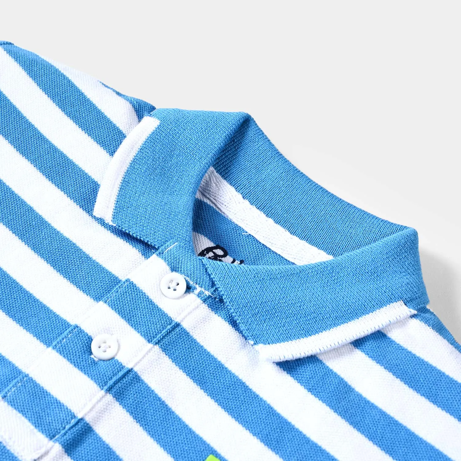 Boys Cotton PK Polo Make Waves-B.B/White