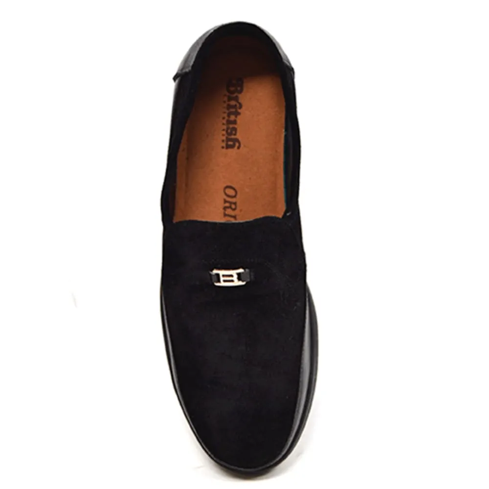 British Walkers Canterbury Men's Black Suede Loafers