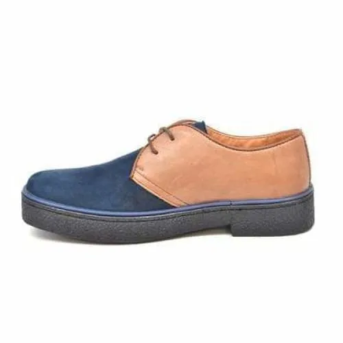 British Walkers Playboy Classic Low Cut Men's Tan and Navy Leather Oxfords