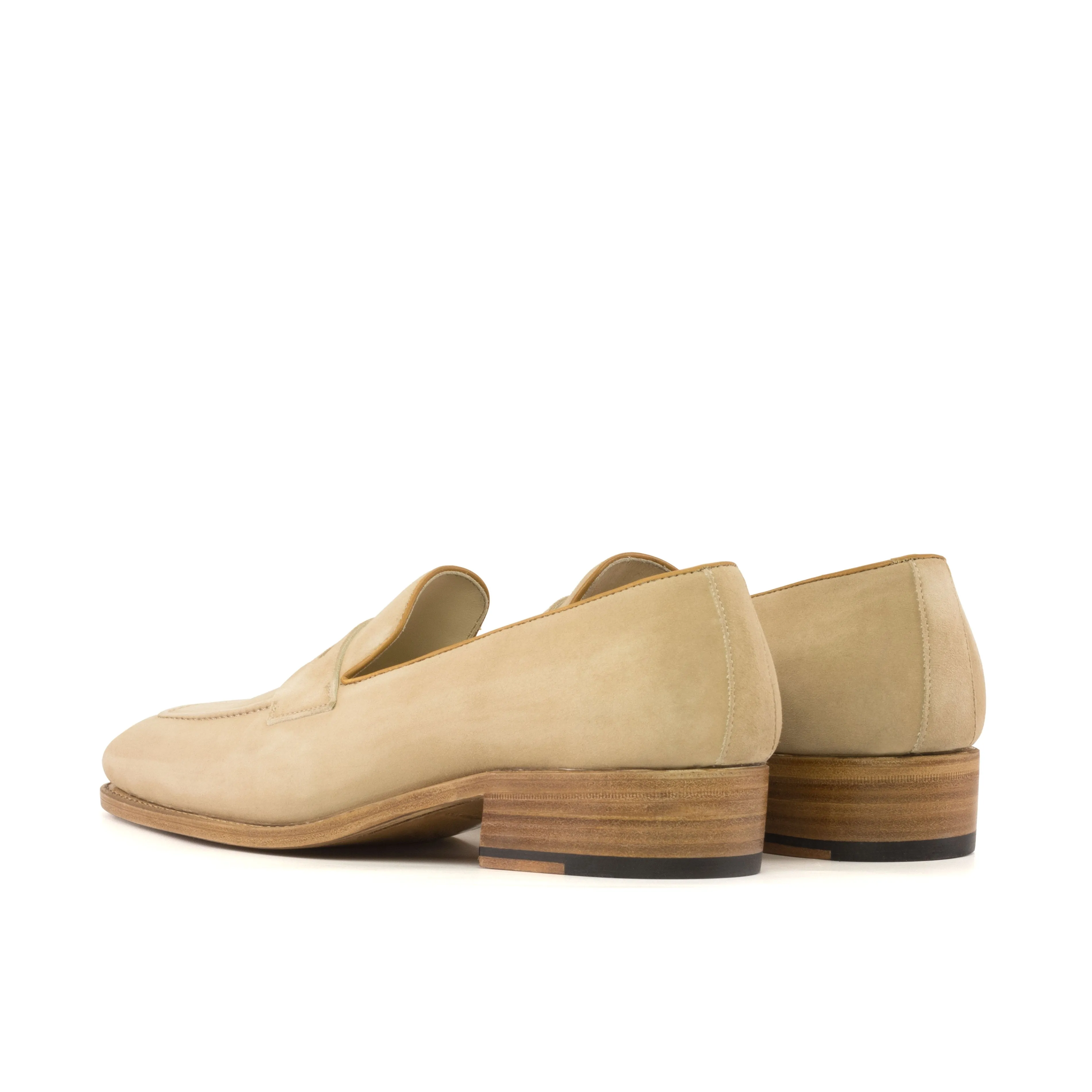 Camel Suede Penny Loafers