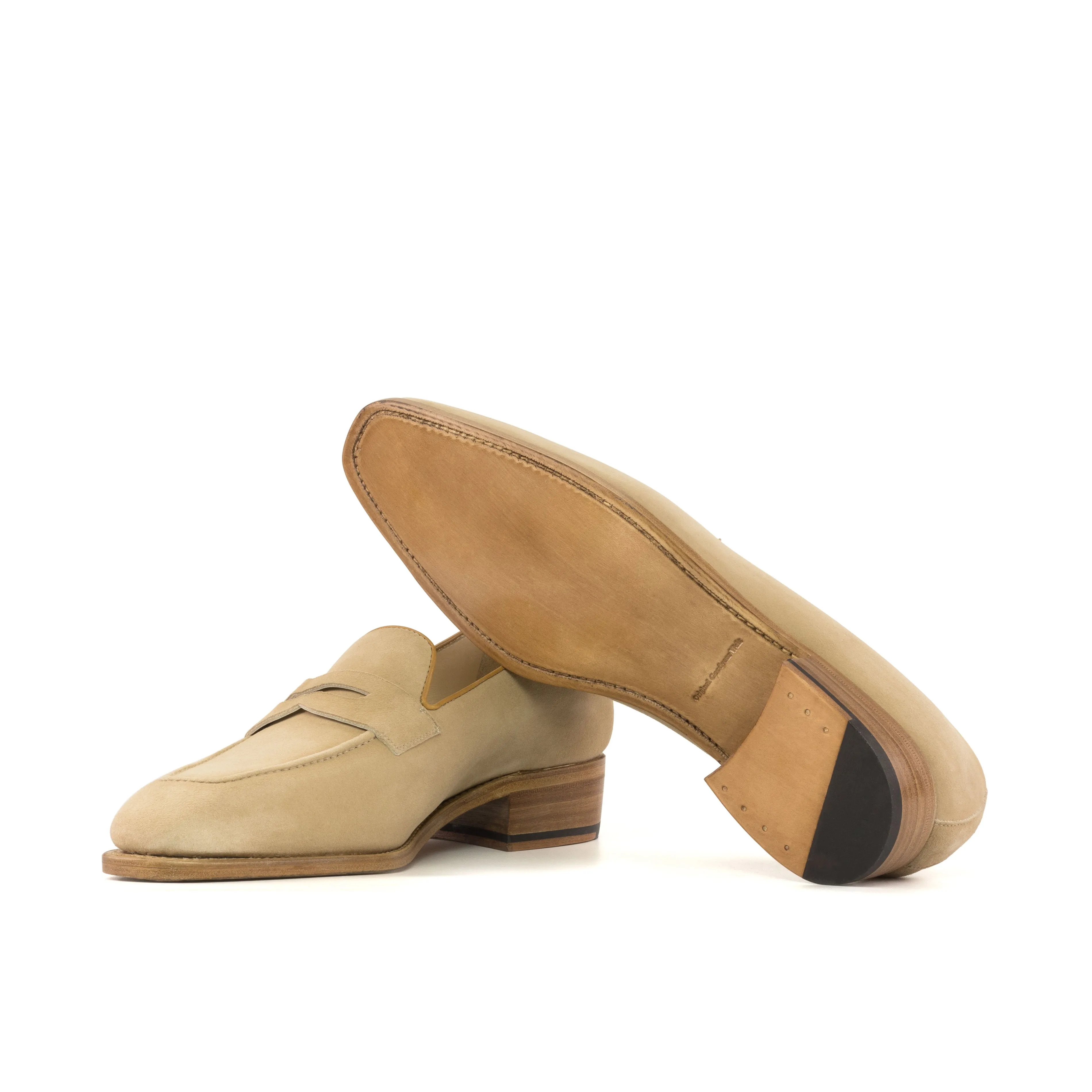 Camel Suede Penny Loafers