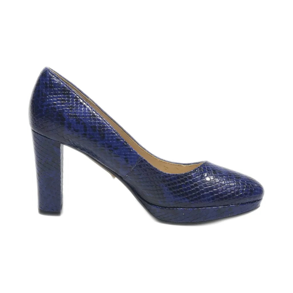 Clarks High-Heel Shoes Leather Blue Colour For Women