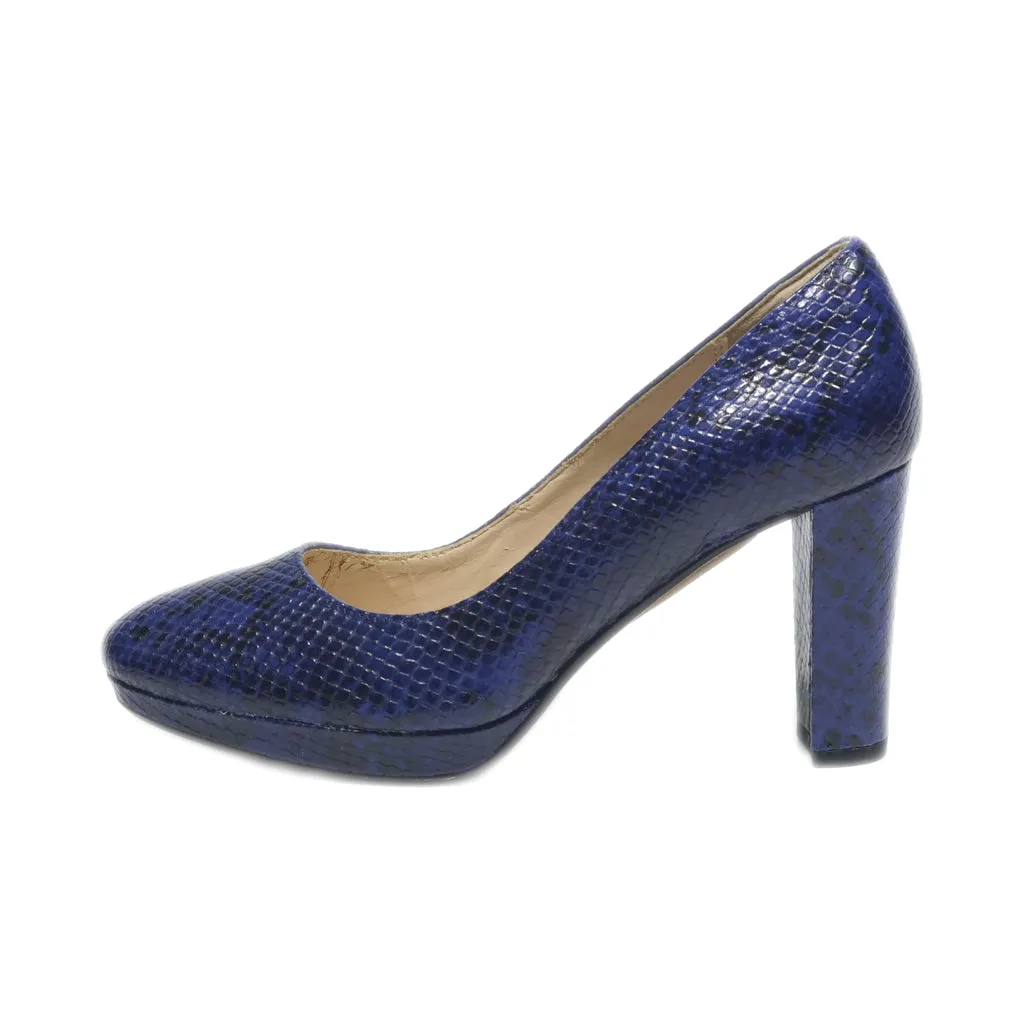 Clarks High-Heel Shoes Leather Blue Colour For Women