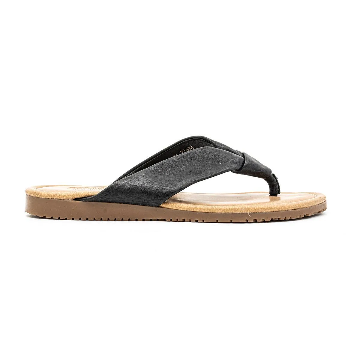 Coach And Four Sassari Pappagallo Sandals Flip Flops Leather Black Colour For Women