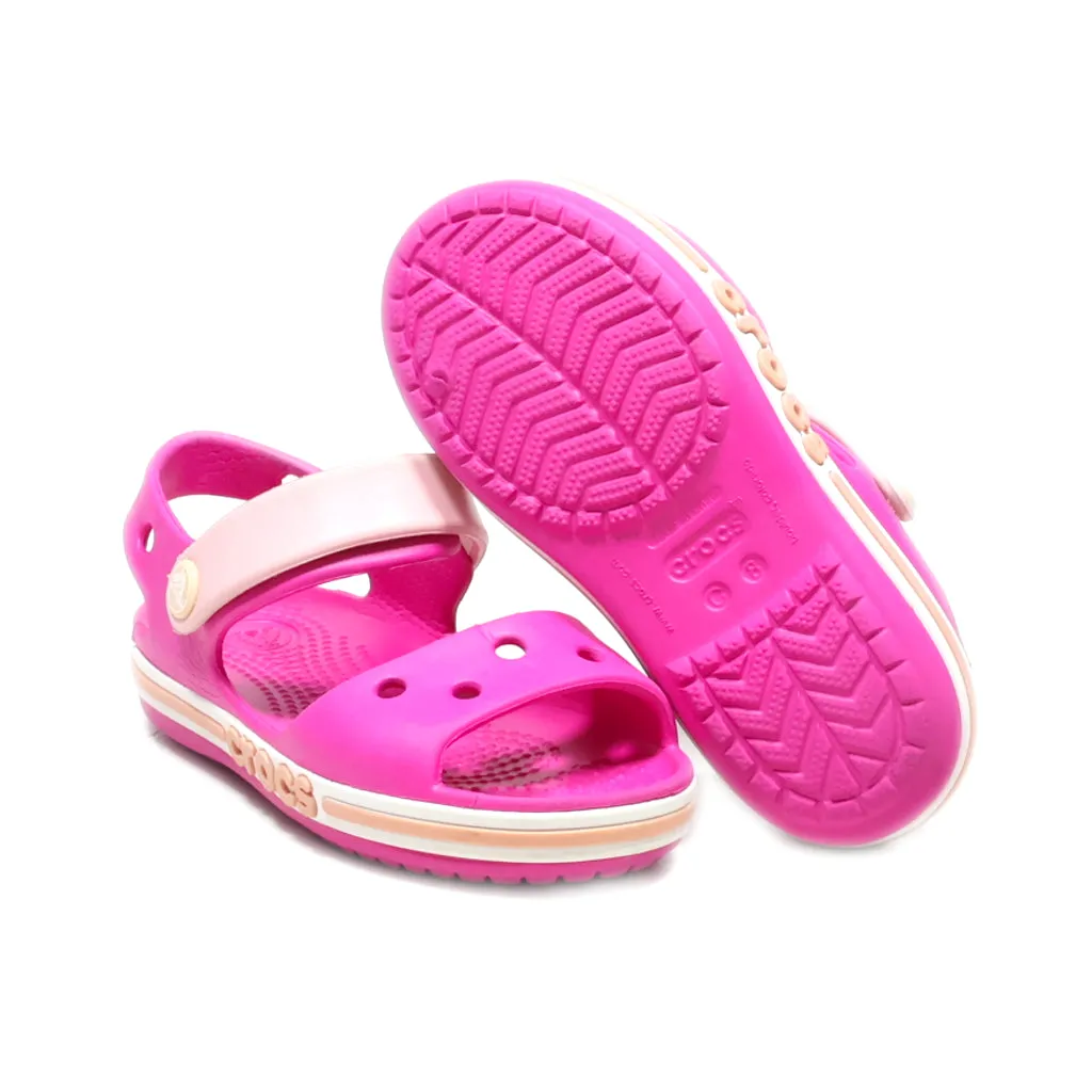 Crocs Bayaband Flat Sandals Rubber Pink Colour For Kids