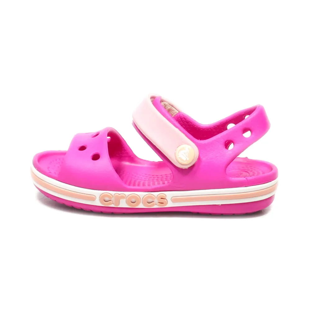 Crocs Bayaband Flat Sandals Rubber Pink Colour For Kids