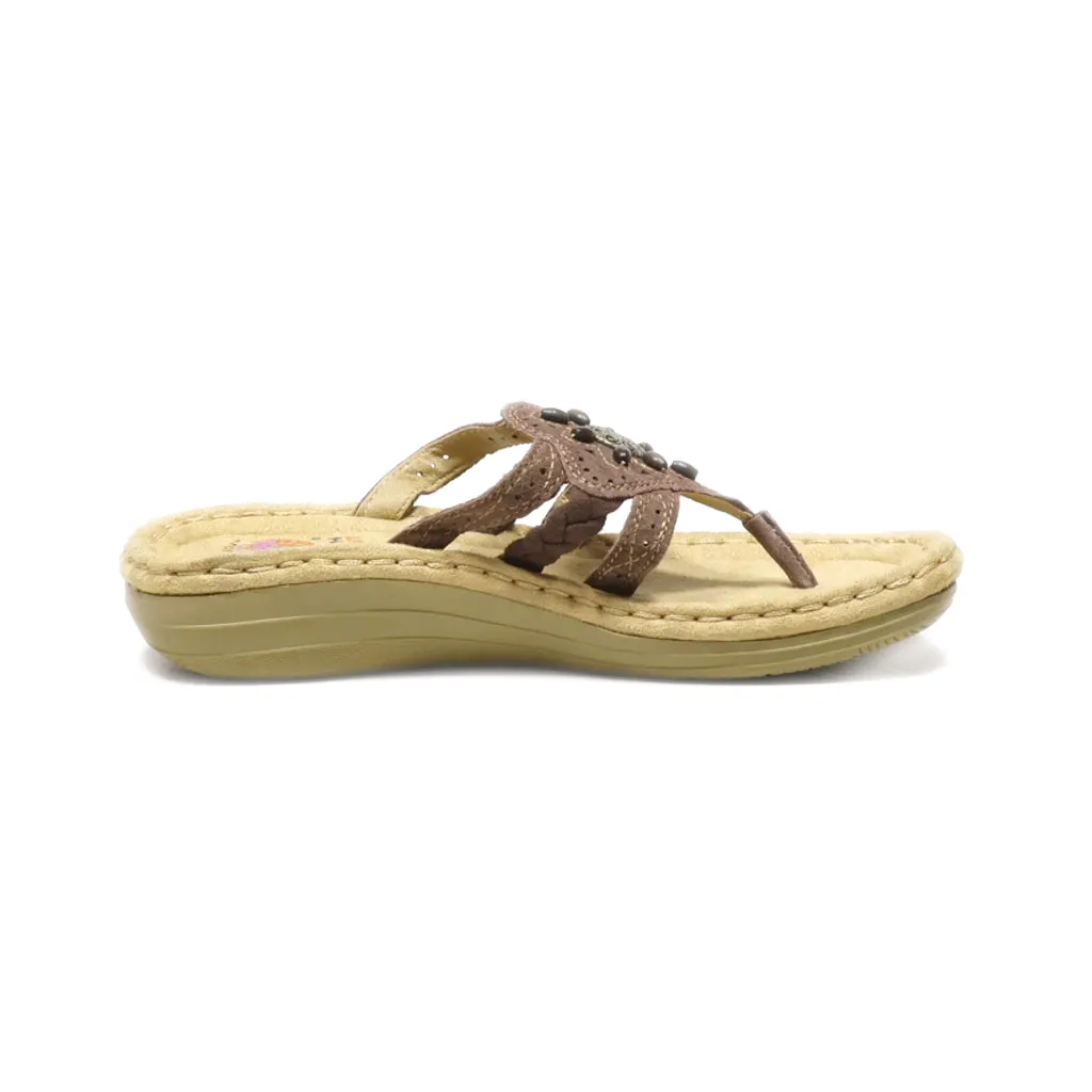 Earth Spirit Platform Sandals Suede Grey Colour For Women