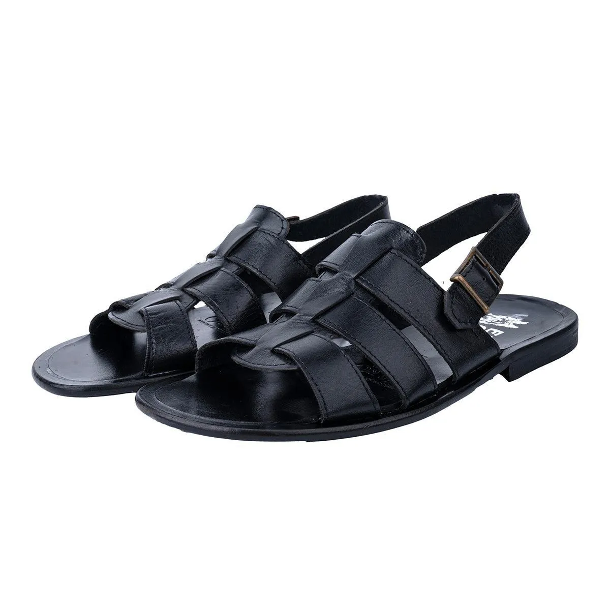 Emil Cris Strap Dress Sandals Leather Black Colour For Men