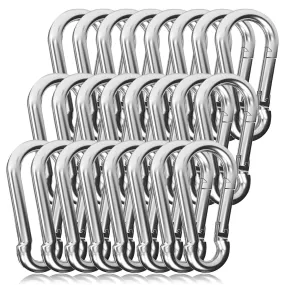 EPHECH 60PCS 3" Heavy Duty Spring Snap Hook, M8 5/16" Galvanized Steel Snap Hook Carabiner Quick Link Carabiner Clip, 500LBS Holding Capacity Quick Link Keychain for Swing Hammock Gym Outdoor