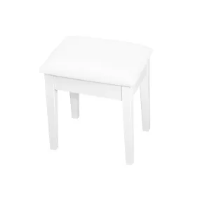 Facilehome Vanity Stool Makeup Bench Dressing Stool with Cushion and Solid Legs,White