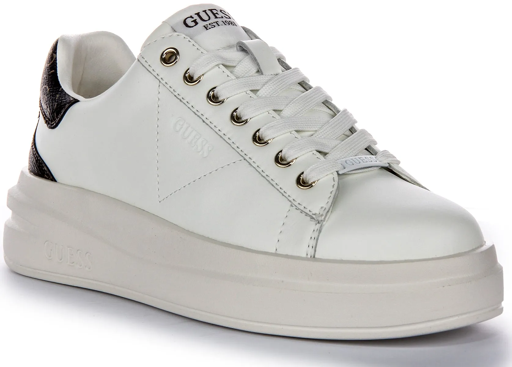 Guess Elbina In White Brown For Women