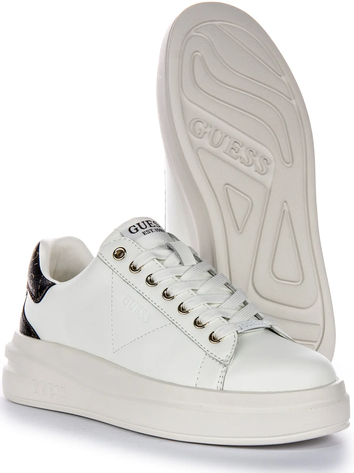 Guess Elbina In White Brown For Women