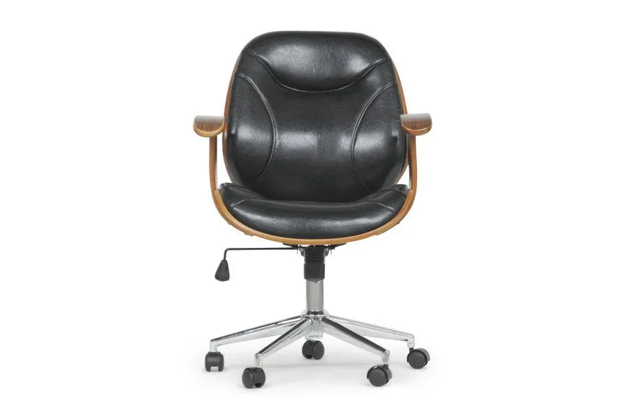 Home Office Rathburn Walnut and Black Modern Office Chair