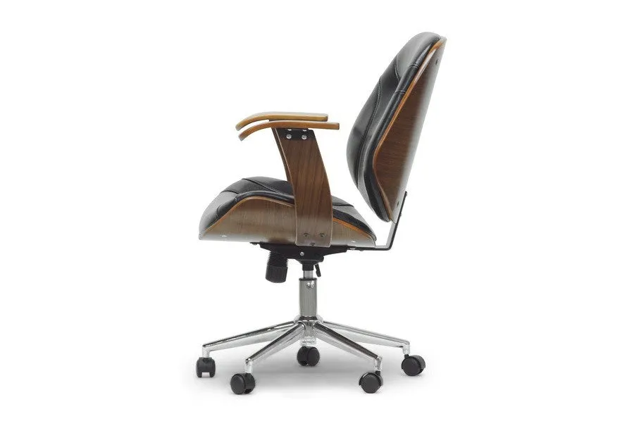 Home Office Rathburn Walnut and Black Modern Office Chair