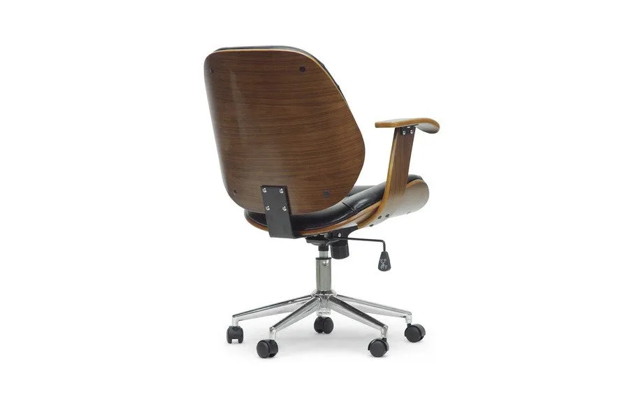 Home Office Rathburn Walnut and Black Modern Office Chair