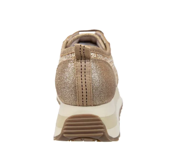 Kinetic Platform Sneakers - Gold Raffia