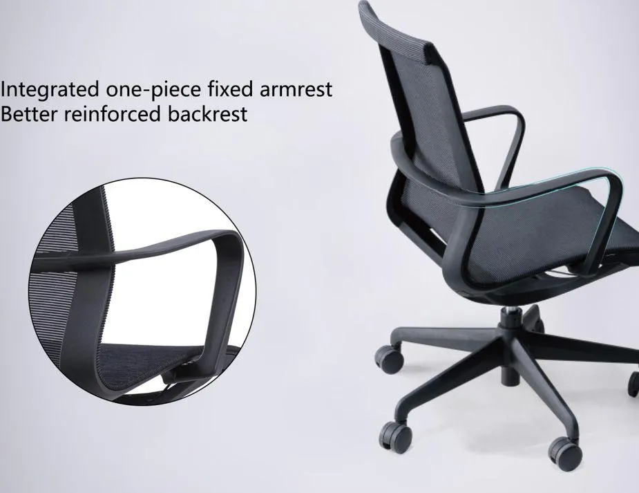 Lunar Low Back Office Chair - Black Frame - Black Mesh