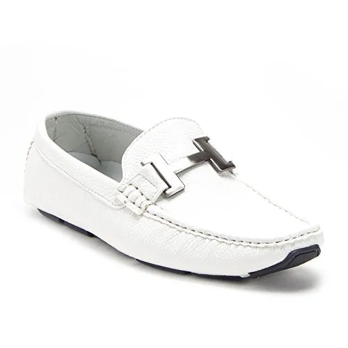 Men's Casual Slip On H Buckle Driving Mocs Smoking Flats Shoes