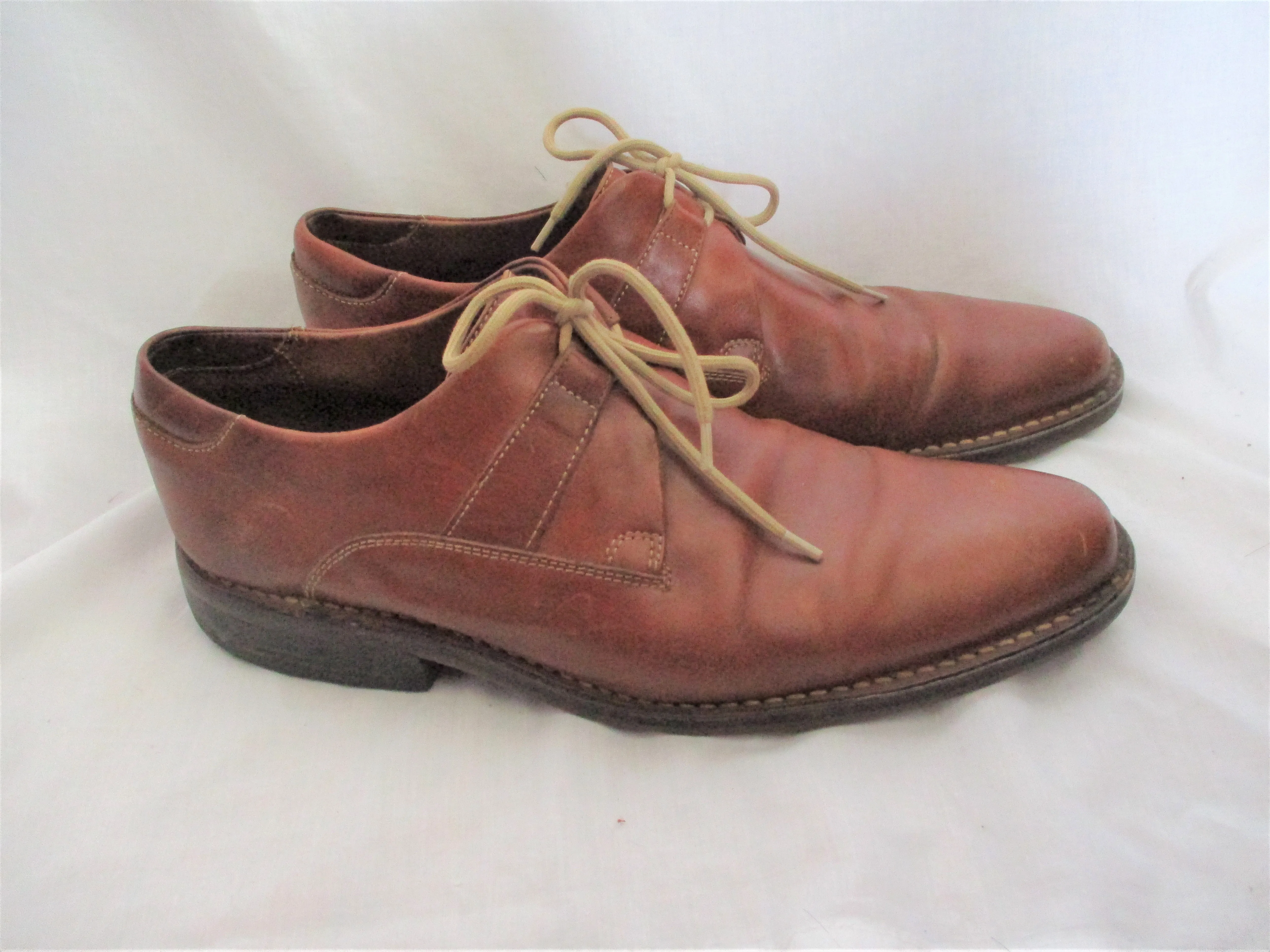 Mens COLE HAAN Leather Wingtip Oxford Leather Shoes 10.5M Derby BROWN