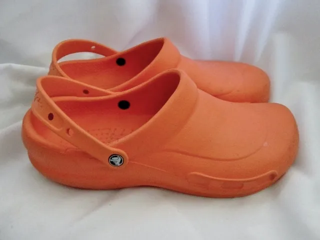 Mens CROCS BISTRO MARIO BATALI Slip on Clog Shoes Sandals Vegan ORANGE TANGERINE 15 NEON BRIGHT