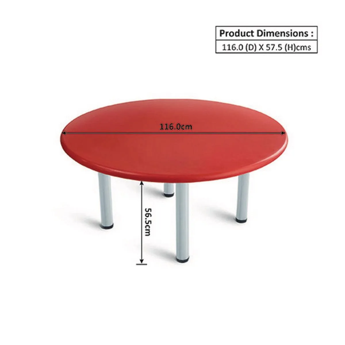 Ok Play Round Table For Kids, Round And Smooth Edges For The Safety, Perfect For Home And School, Red, 2 to 4 Years