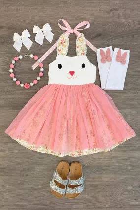 Pink Bunny Halter Tutu Dress