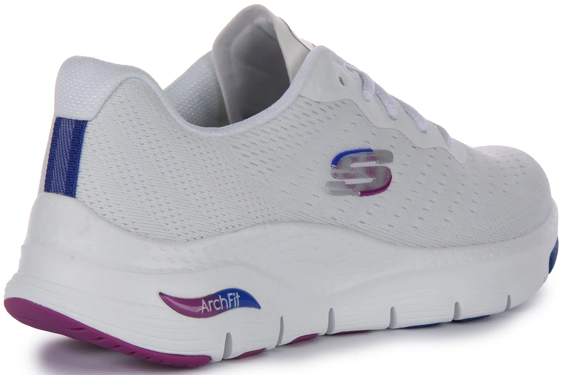 Skechers Arch Fit fit In White Blue For Women