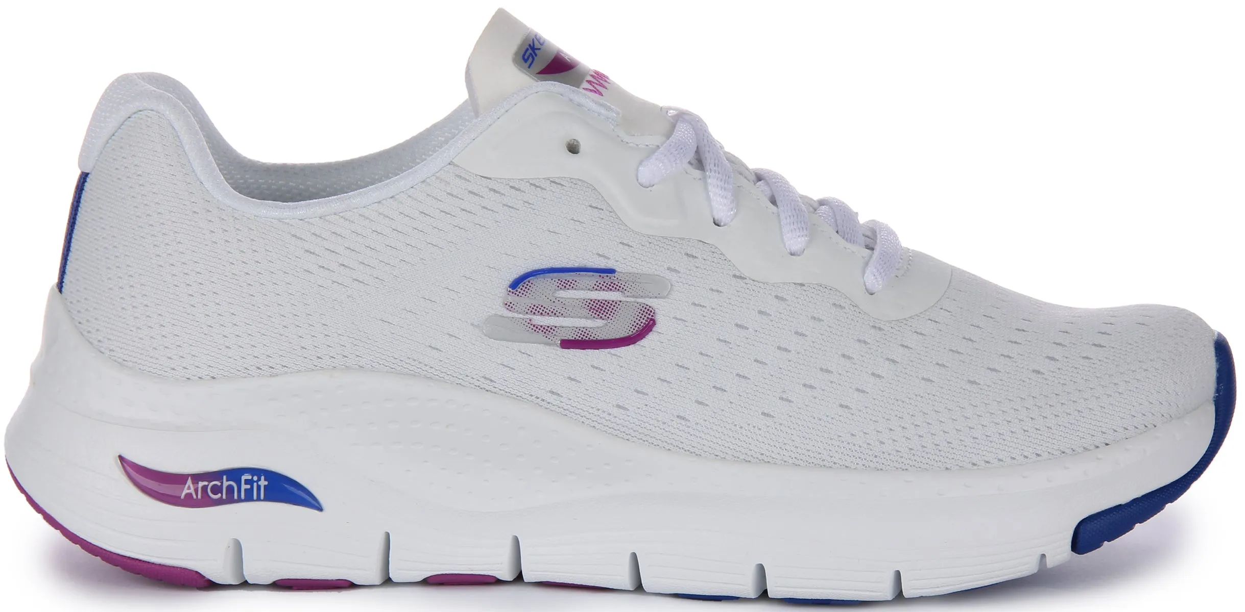 Skechers Arch Fit fit In White Blue For Women