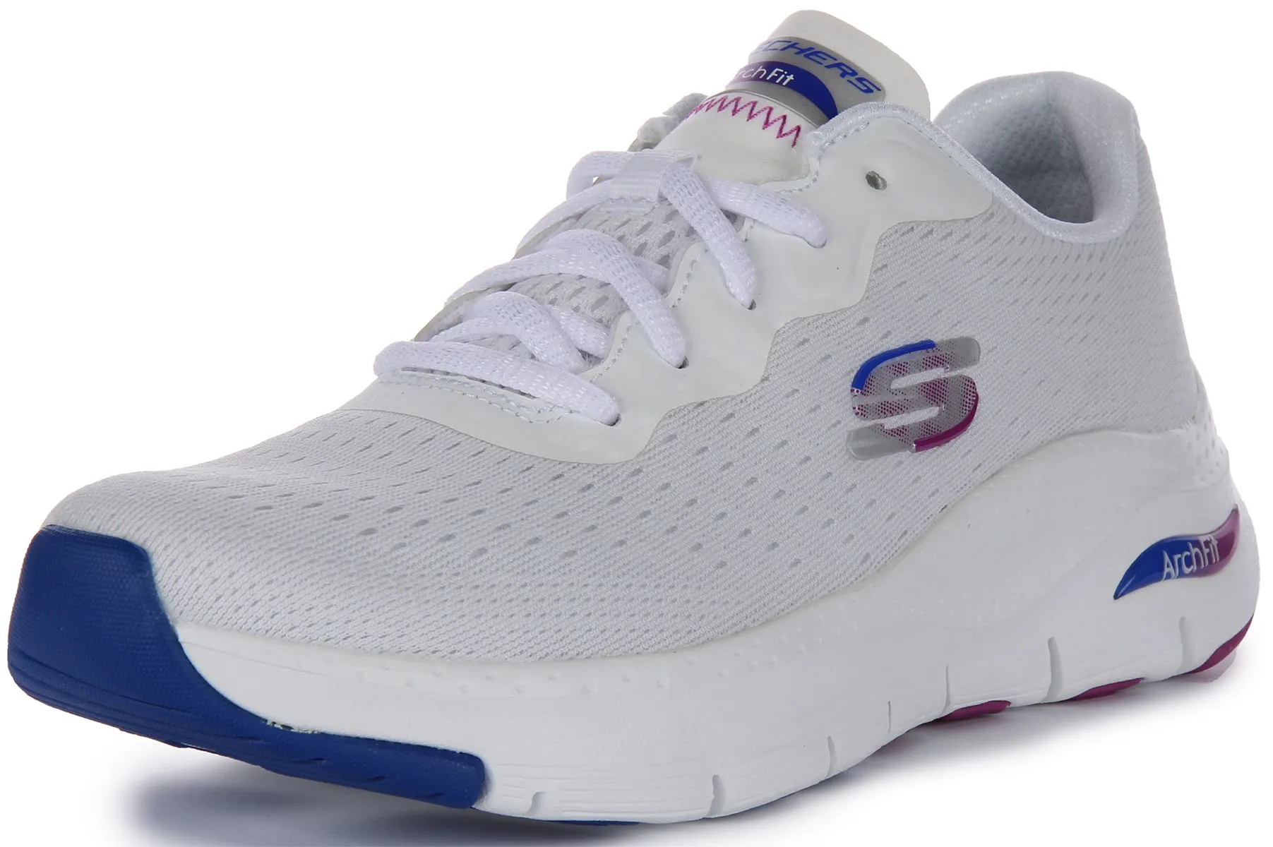 Skechers Arch Fit fit In White Blue For Women