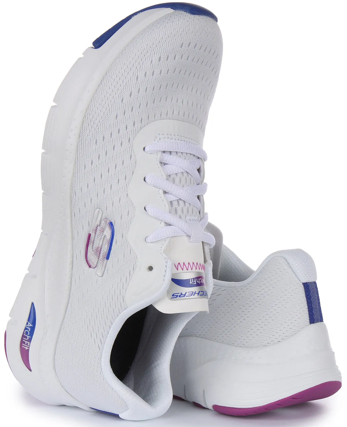 Skechers Arch Fit fit In White Blue For Women