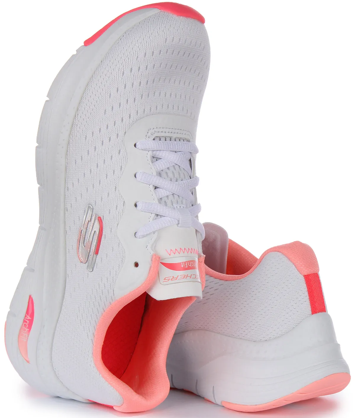 Skechers Arch Fit fit In White Pink For Women