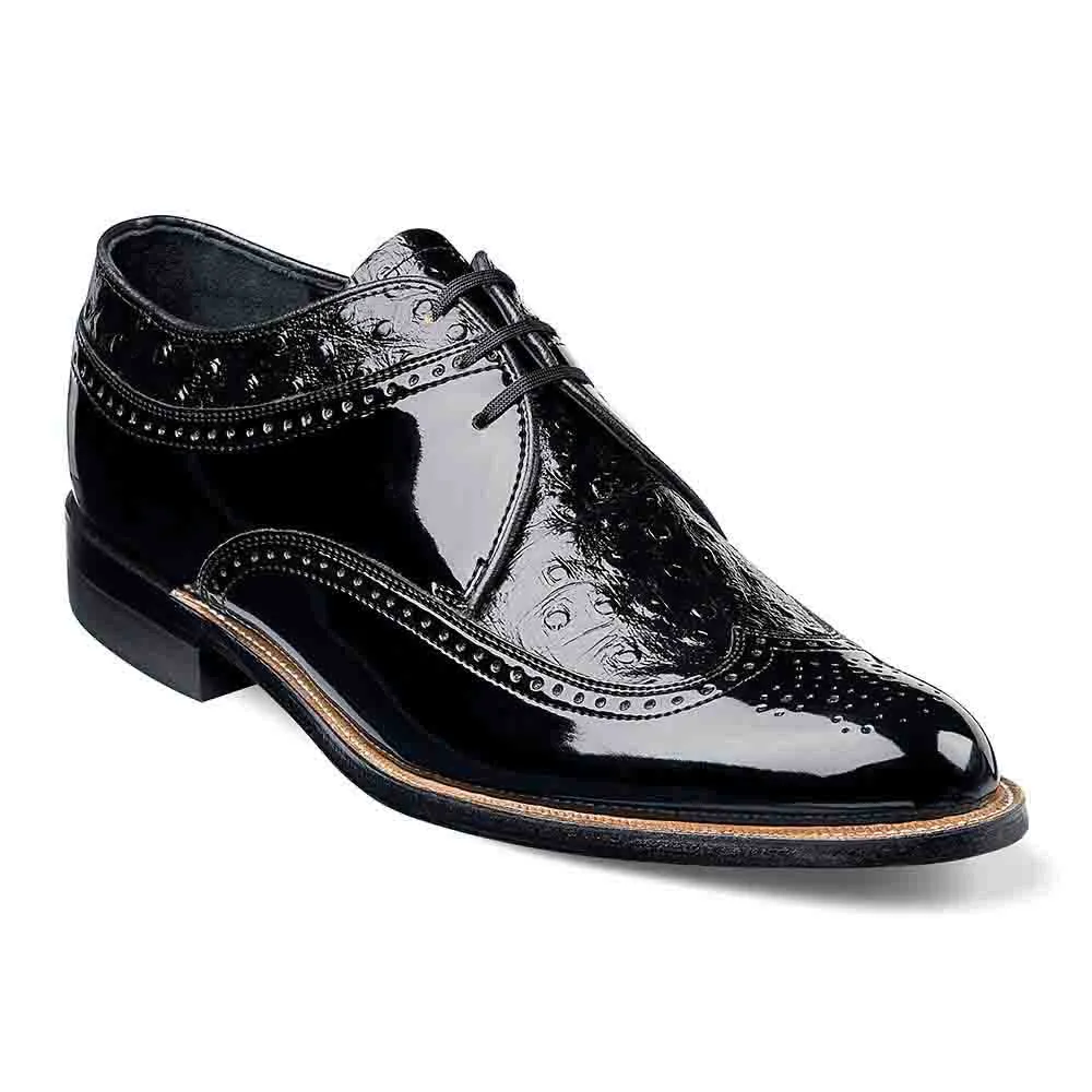 Stacy Adams Dayton Black Ostrich Print Oxford