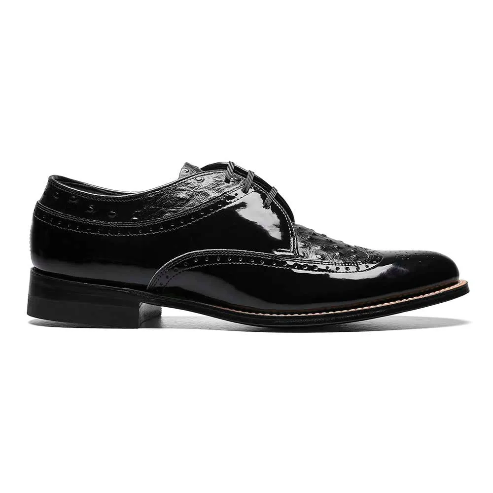 Stacy Adams Dayton Black Ostrich Print Oxford