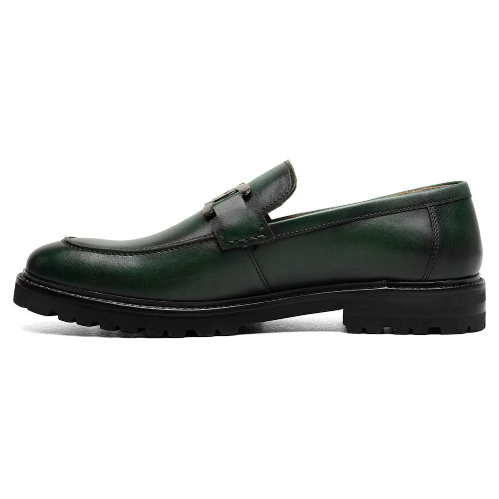 Stacy Adams Hale Green Men’s Moc Toe Bit Slip-On Shoes