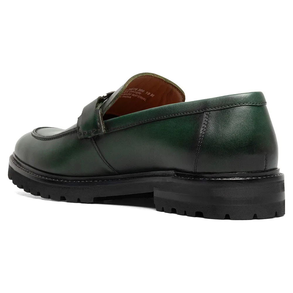 Stacy Adams Hale Green Men’s Moc Toe Bit Slip-On Shoes