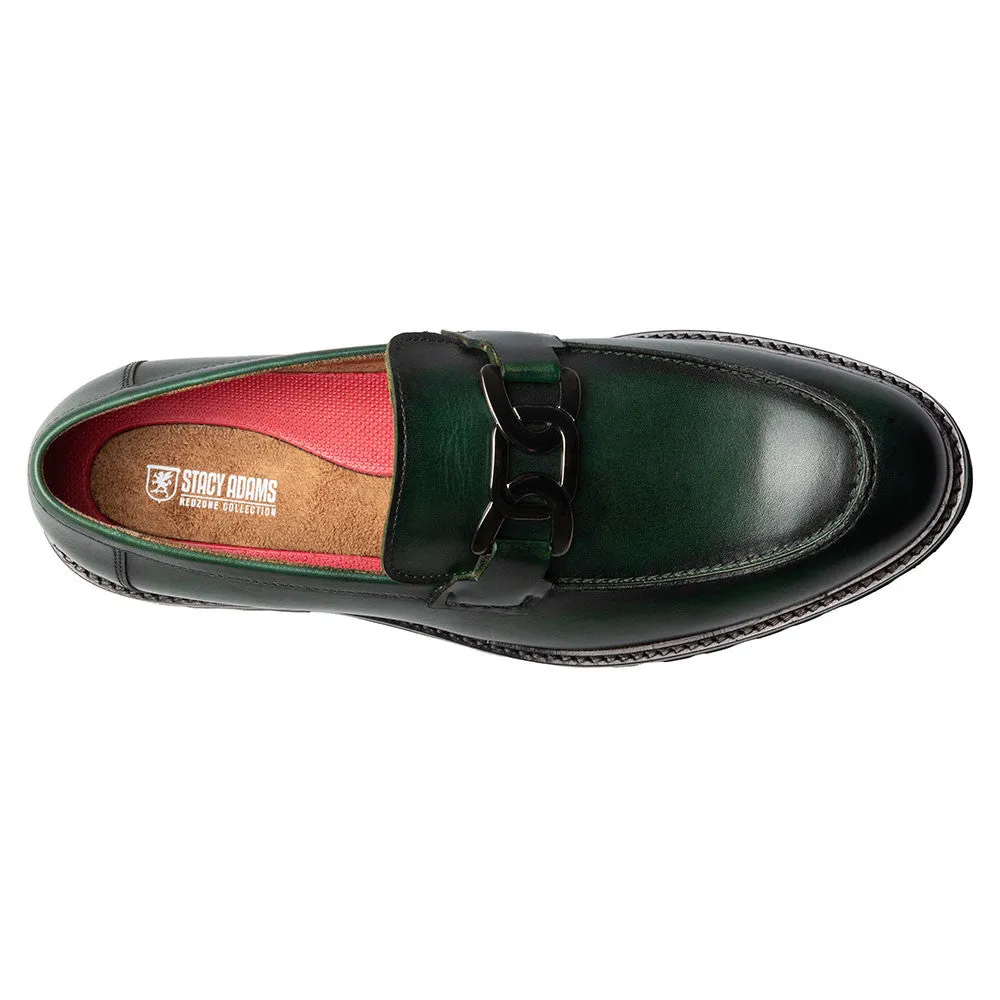 Stacy Adams Hale Green Men’s Moc Toe Bit Slip-On Shoes