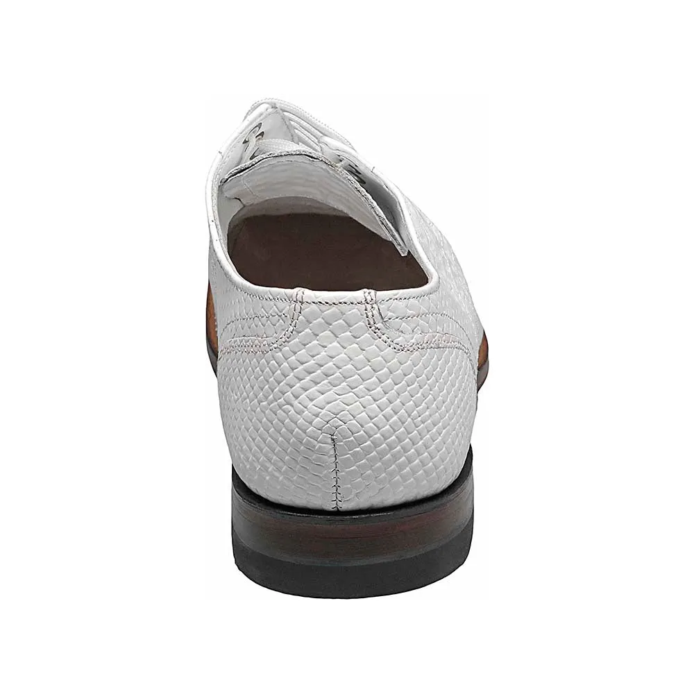 Stacy Adams Madison White Anaconda Print Oxford