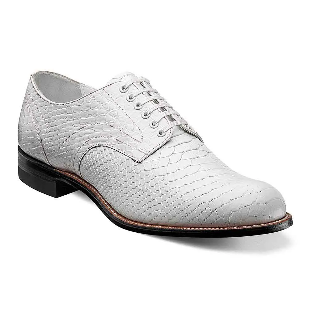 Stacy Adams Madison White Anaconda Print Oxford