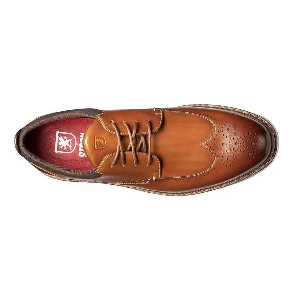 Stacy Adams Synergy Cognac Smooth Leather Mens Wingtip Oxford