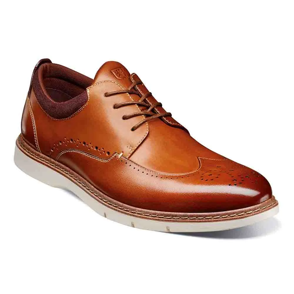 Stacy Adams Synergy Cognac Smooth Leather Mens Wingtip Oxford