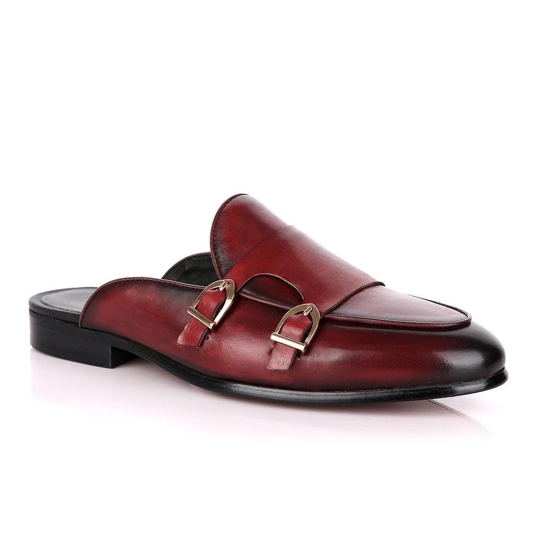 Terry Taylors Double Monk Strap Wine Half Shoe.