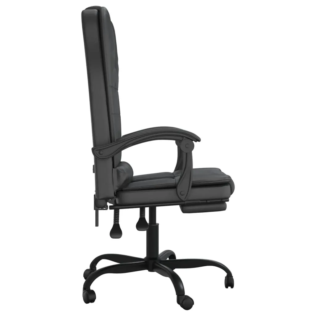 vidaXL Massage Reclining Office Chair Black Faux Leather – Comfortable & Stylish