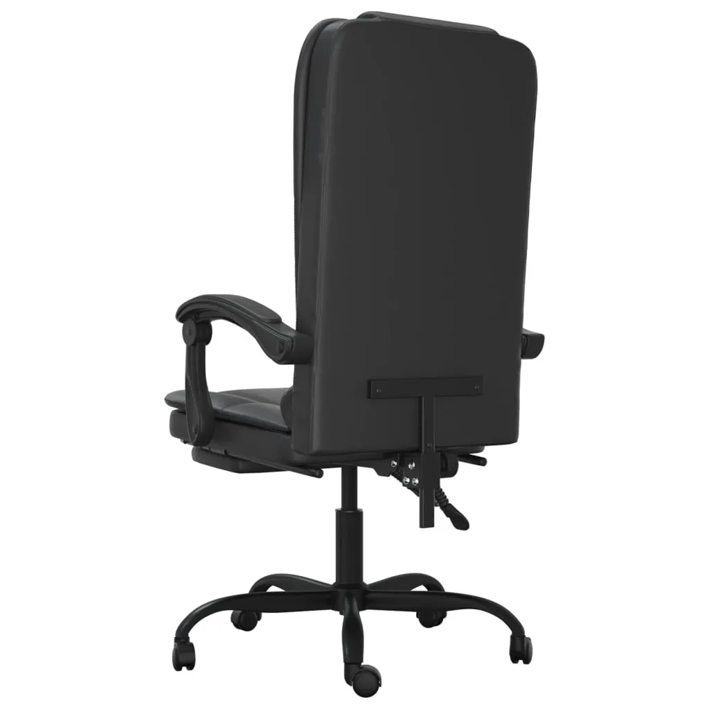 vidaXL Massage Reclining Office Chair Black Faux Leather – Comfortable & Stylish