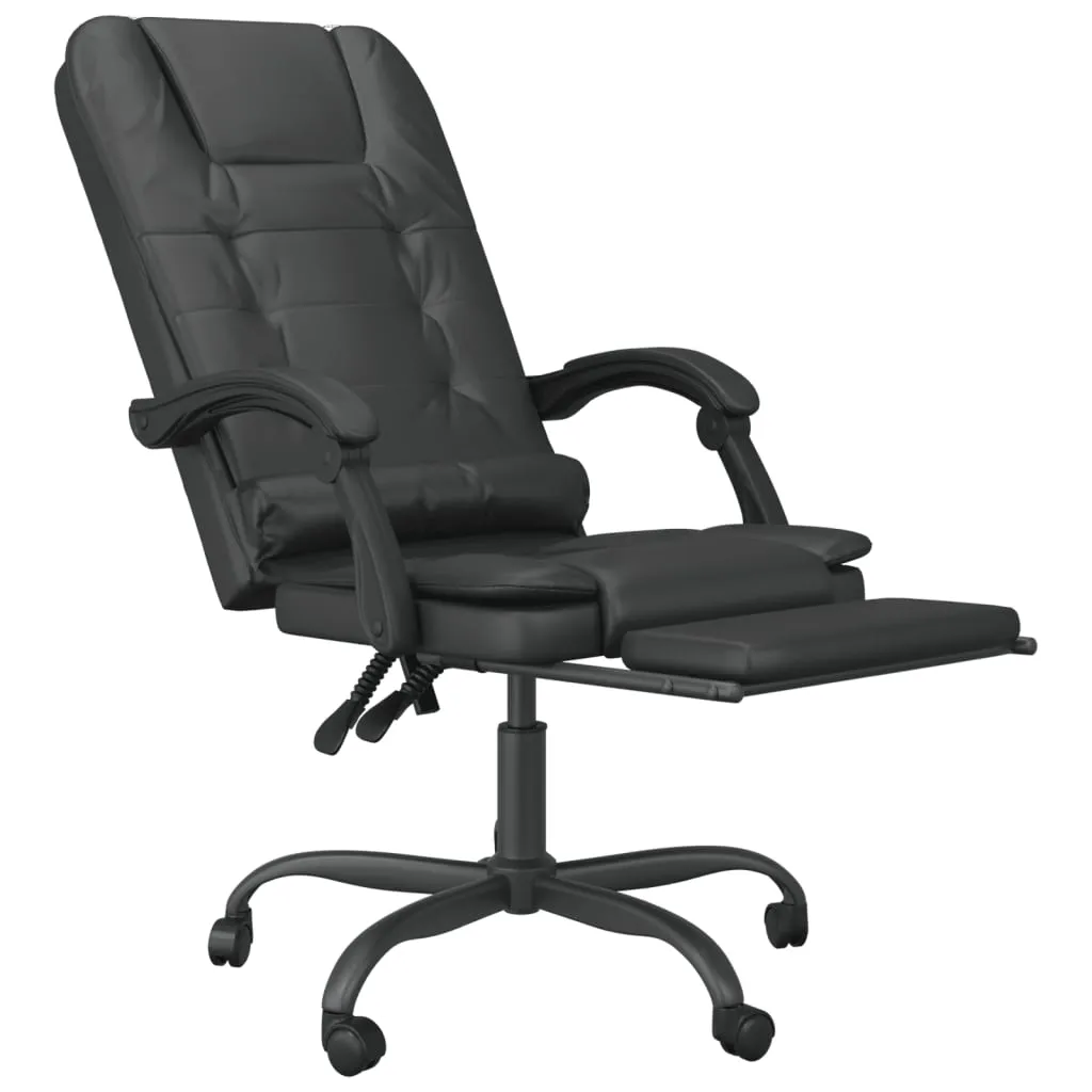 vidaXL Massage Reclining Office Chair Black Faux Leather – Comfortable & Stylish