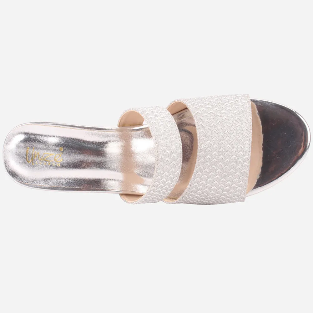 Womens "KENEDY" Shimmery Slip Ons Summer Sandals